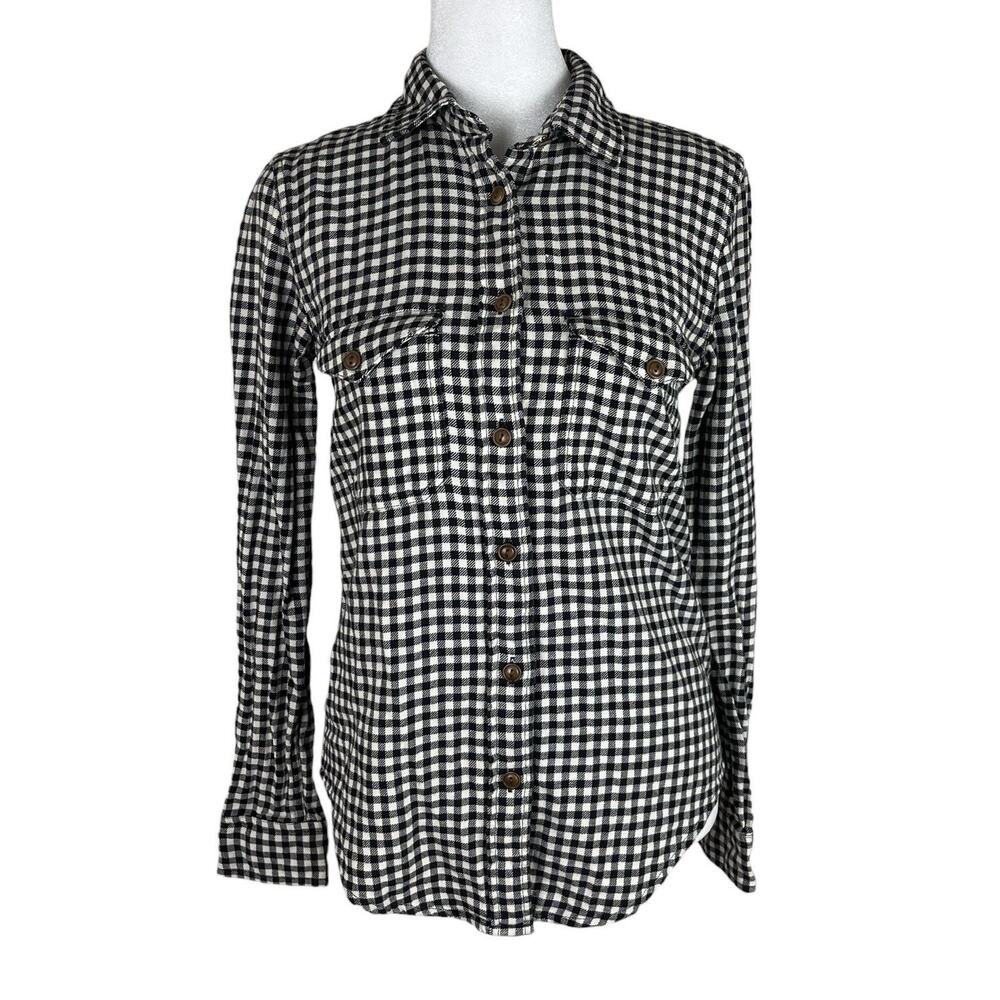 CC Filson Black White Checked Button Up Shirt Fisherman Cabincore Size XS